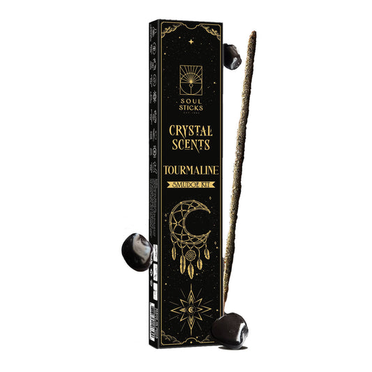 Tourmaline Crystal Incense Sticks Smudge Kit