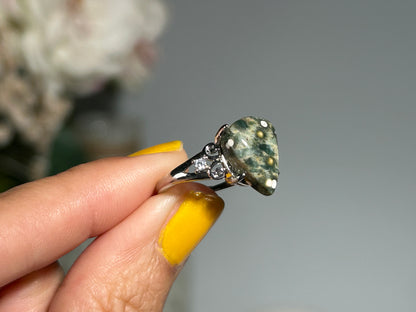 8th Vein Ocean Jasper Adjustable Ring