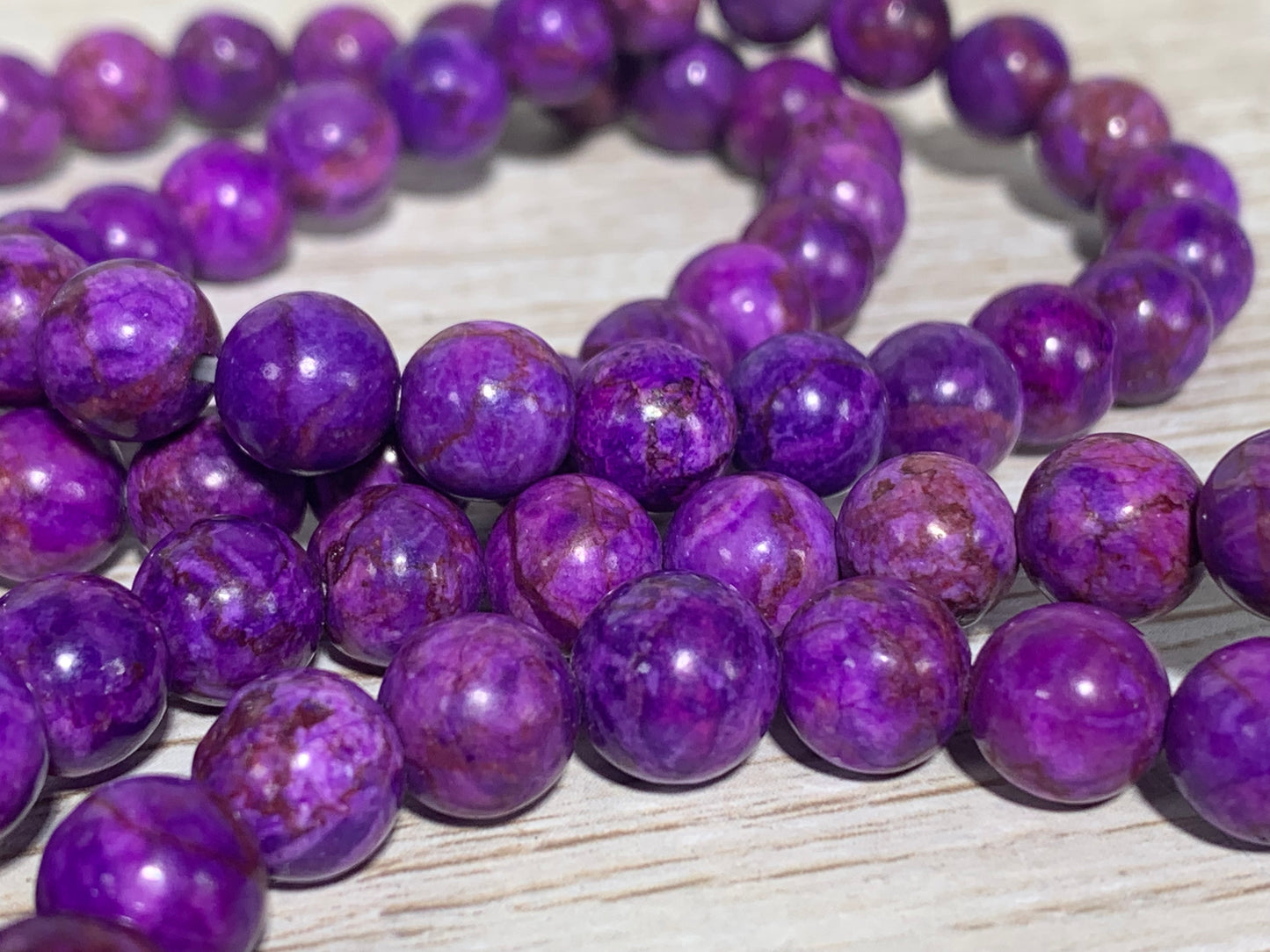 8mm Dyed Charoite Bracelet