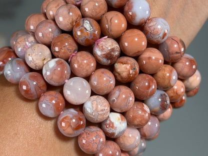 10mm Pink Agate Bracelet