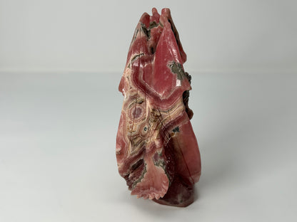 Rhodochrosite Skull with Dragon (5.5", 141mm)
