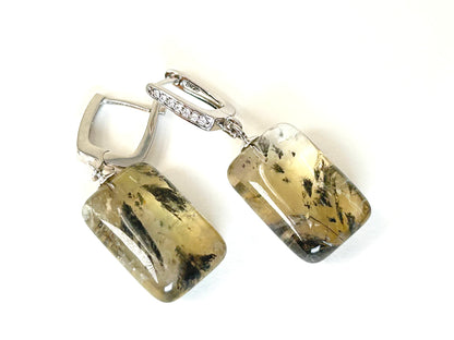 Aurora Feather Citrine Earrings
