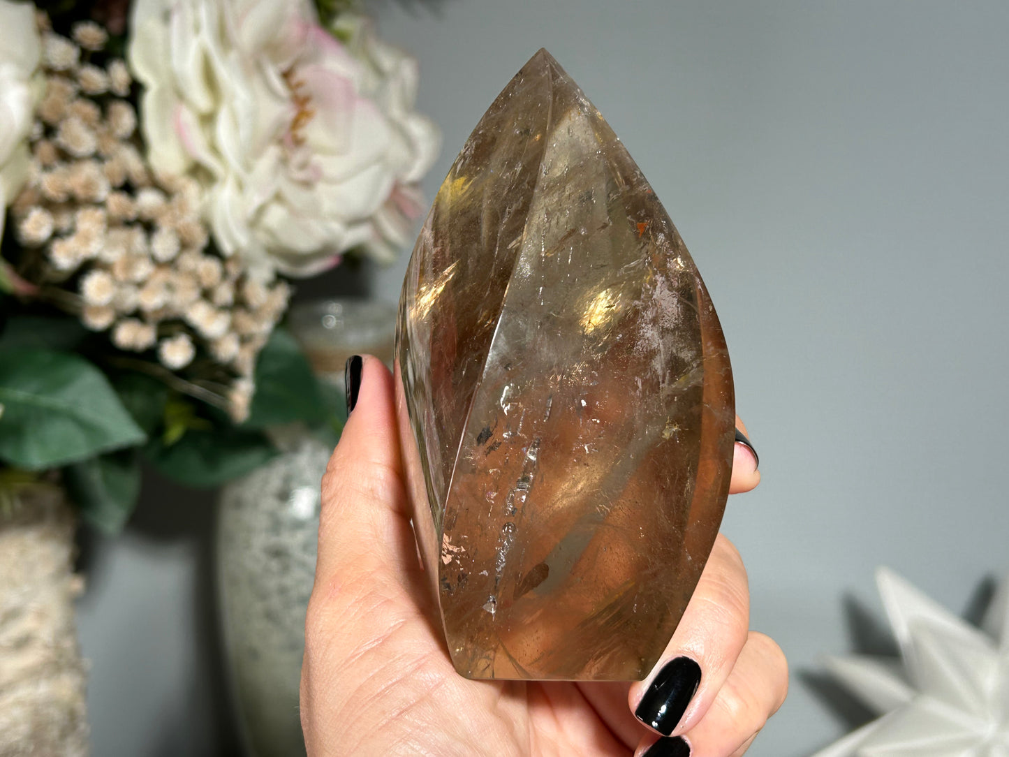 Smoky Quartz Flame (4.3", 110mm)