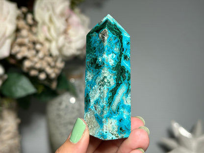 Malachite Chrysocolla Tower (2.9", 75mm)