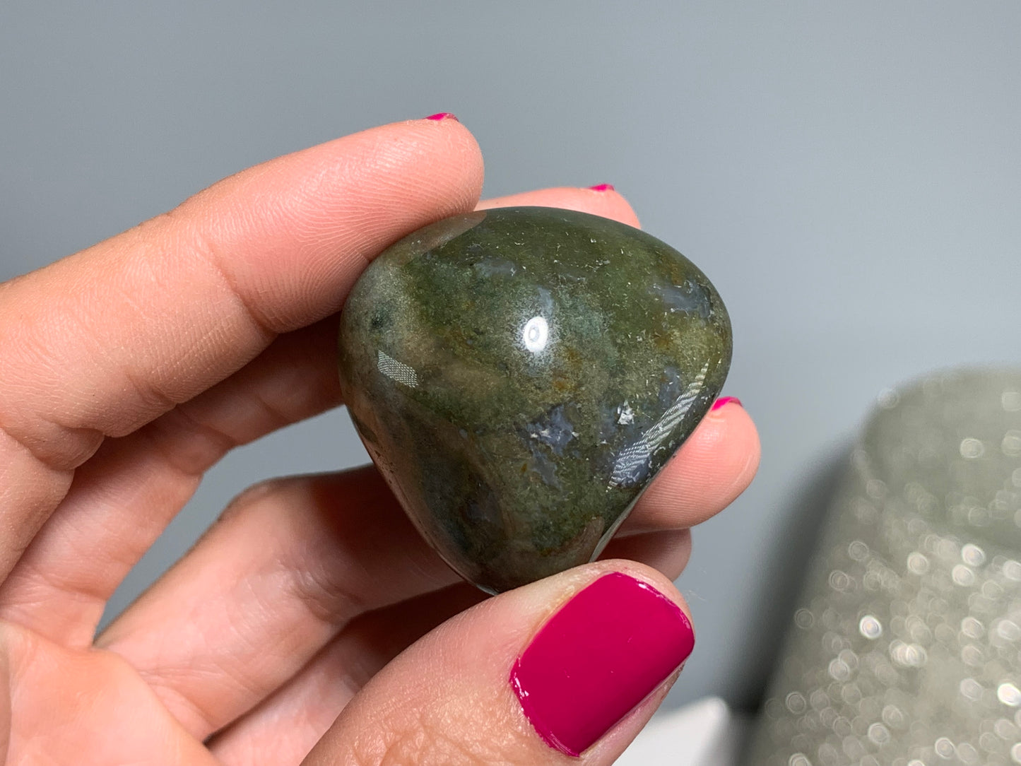 Tumbled Moss Agate Extra Large