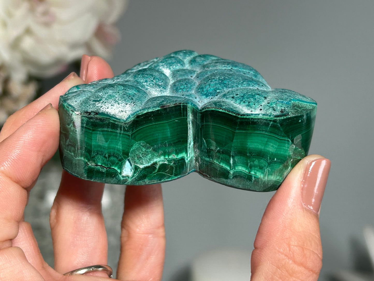 Malachite Chrysocolla Heart (2.7", 70mm)