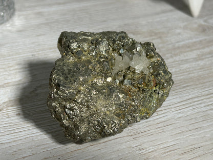 Pyrite Cluster with Quartz Inclusion (3", 76mm)