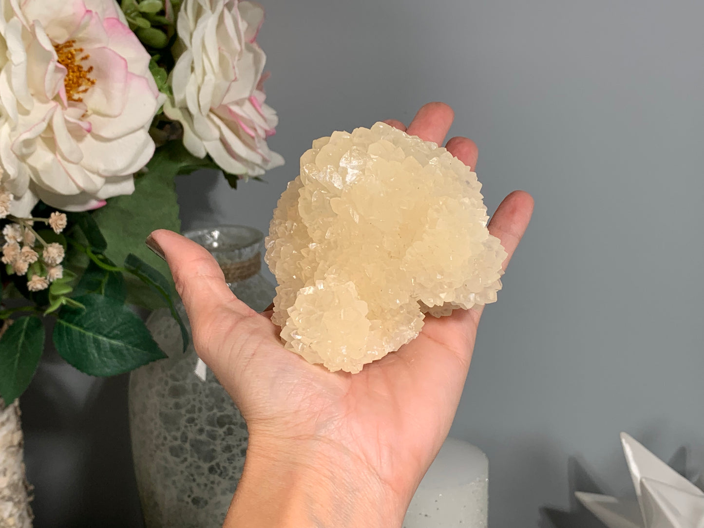 Natural Premium Calcite Flower (3.5", 90mm)