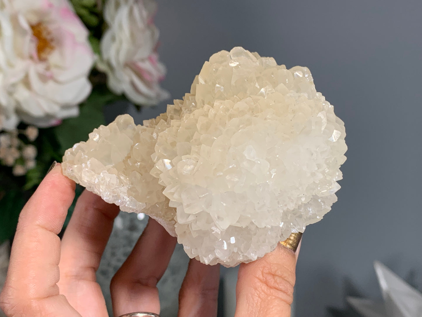 Natural Premium Calcite Flower (3.5", 90mm)