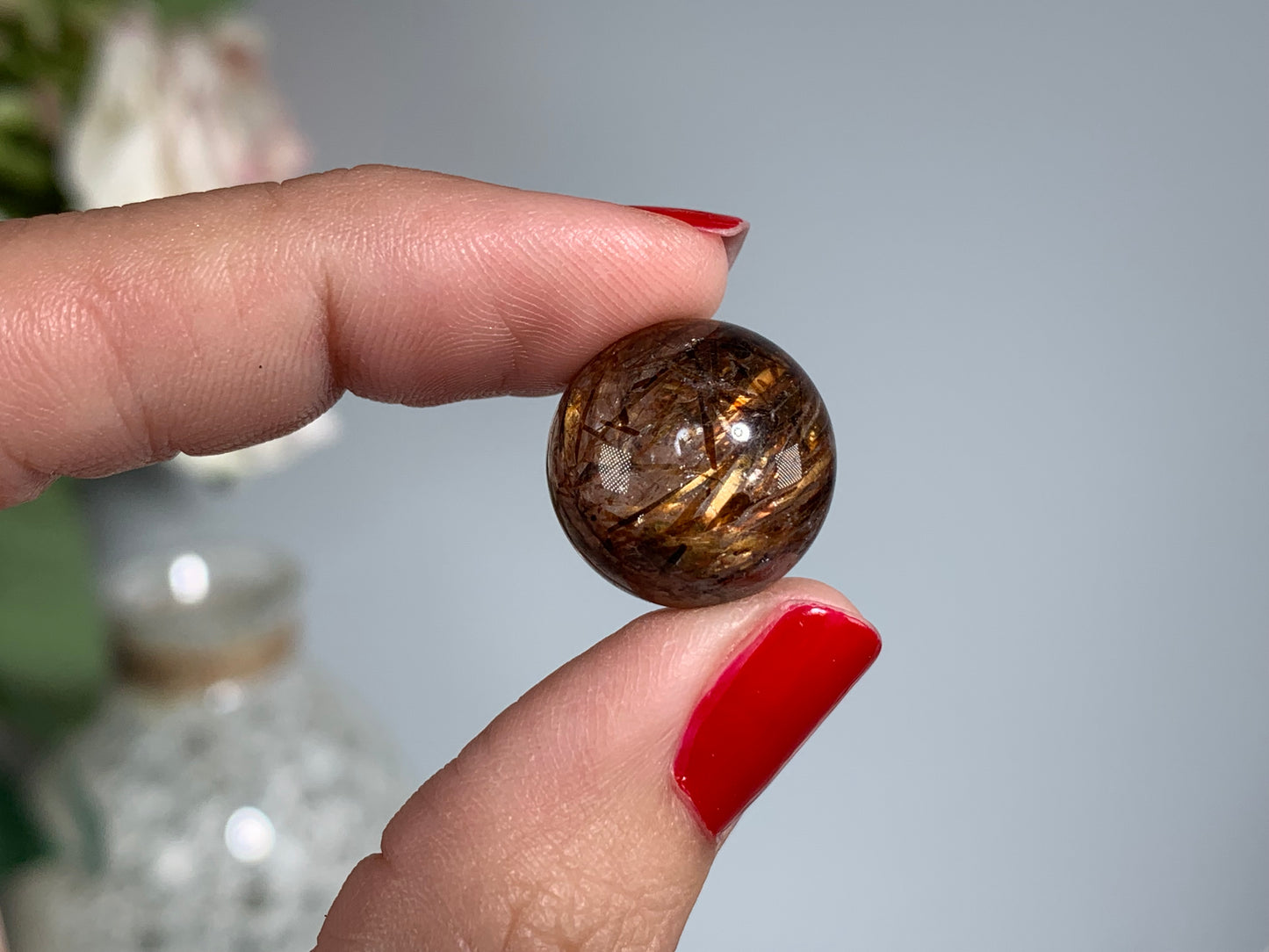 Tiny Rutile Quartz Sphere