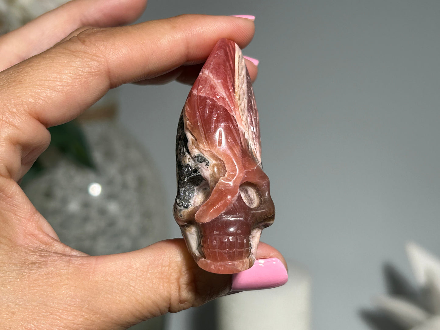 Rhodochrosite Skull (2.3", 59mm)