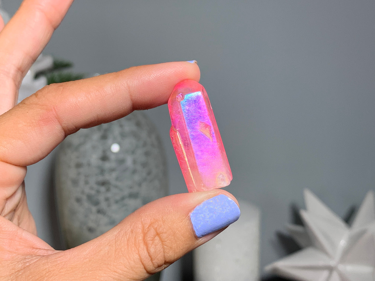 Pink Aura Quartz Point