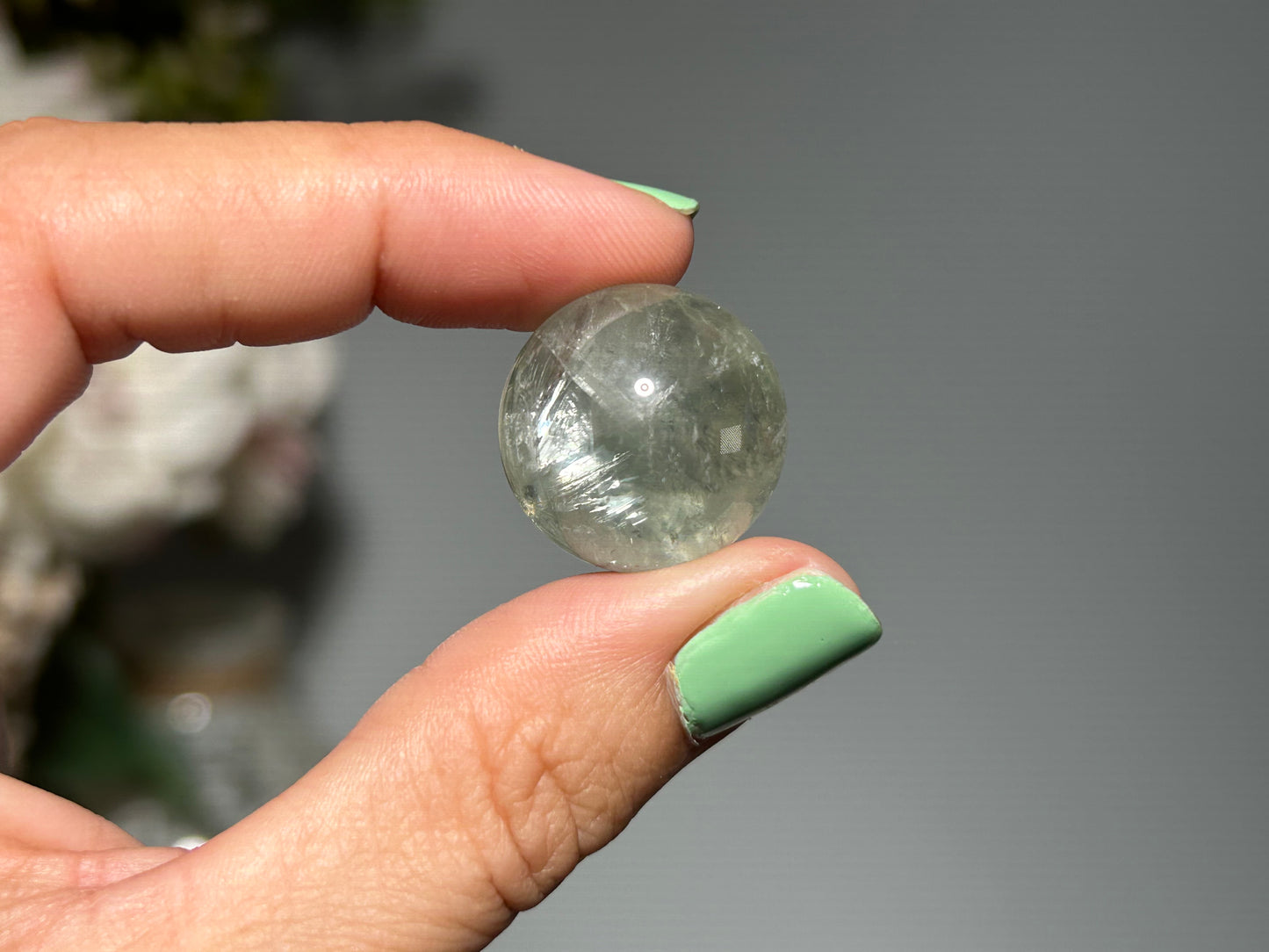 Mini Prasiolite Sphere