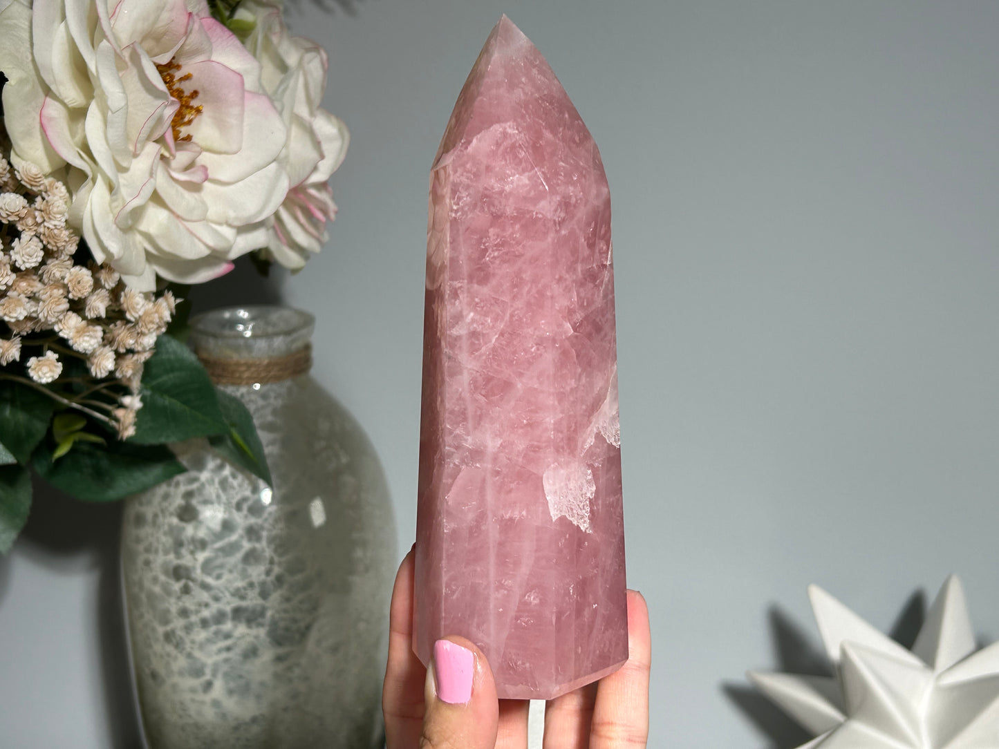 Rose Quartz Tower (6.5", 166mm)