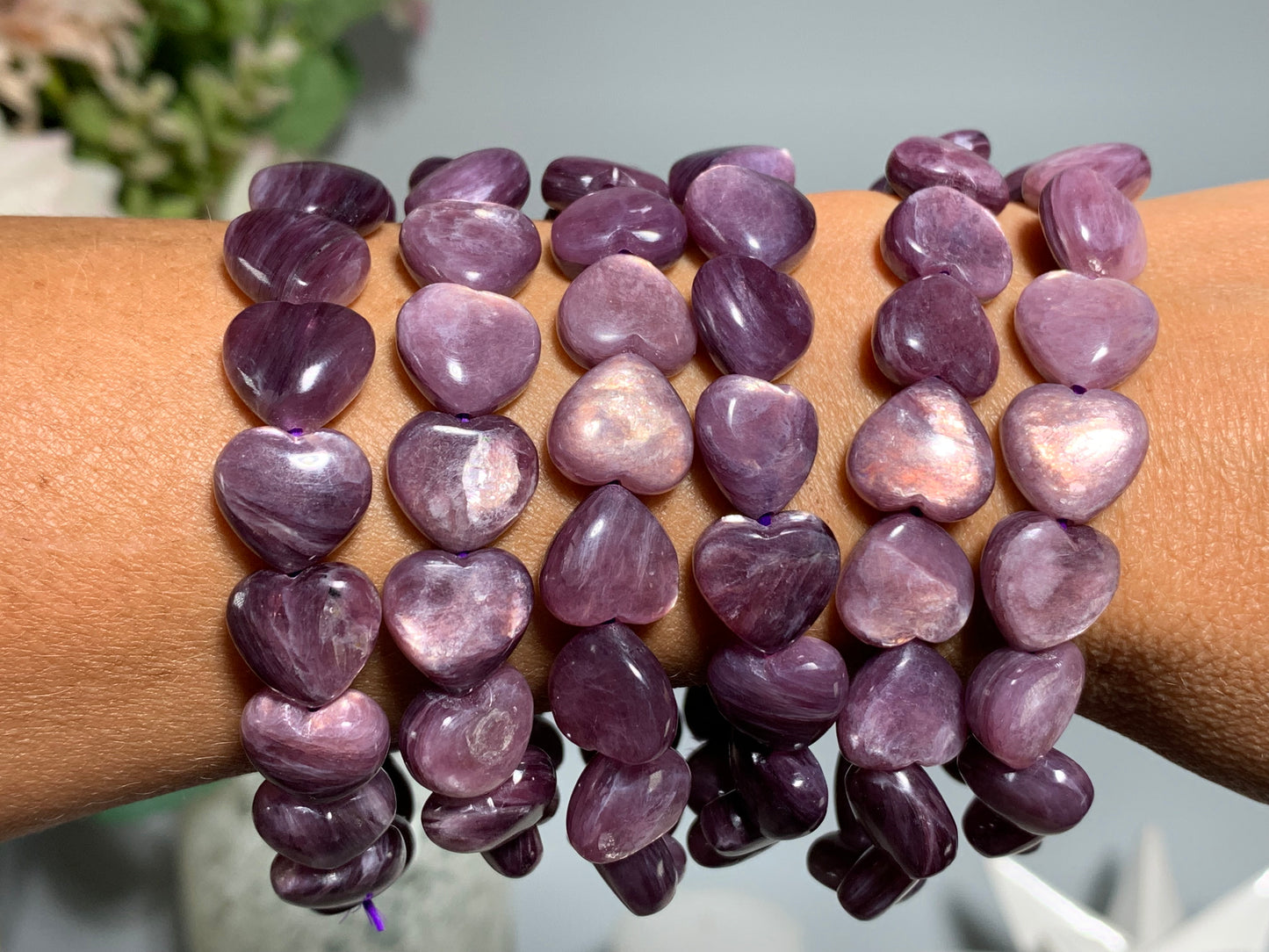 Gemmy Lepidolite Heart Bracelet