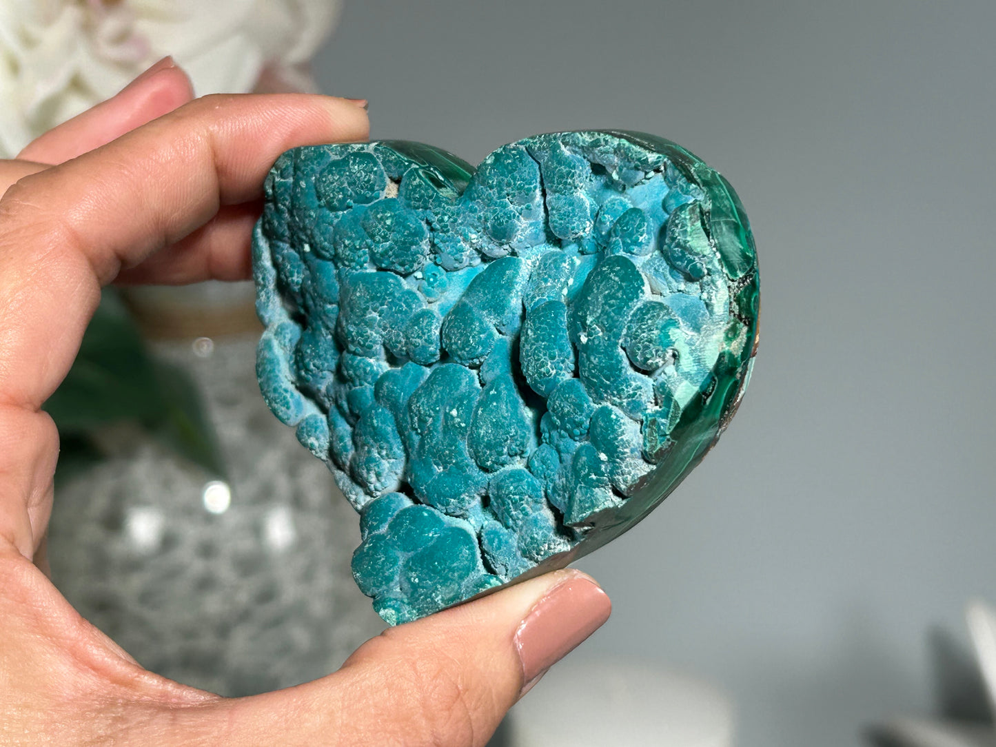 Malachite Chrysocolla Heart (2.75", 70mm)