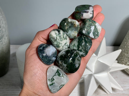 Tumbled Moss Agate Extra Large