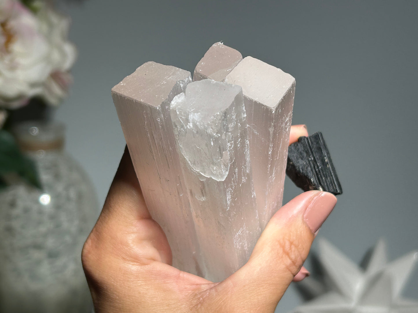 Home Protection Kit (4pc 4" Selenite Stick & 1pc Black Tourmaline)