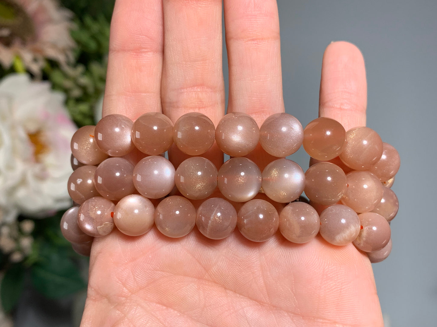 10mm Peach Moonstone Bracelet