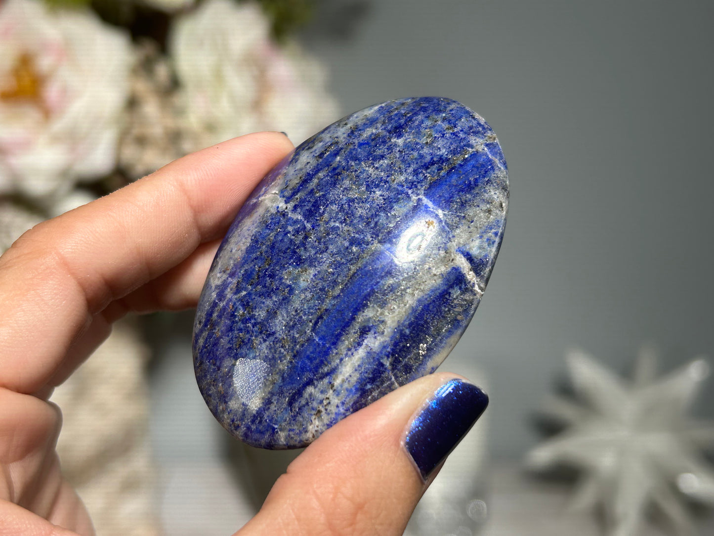 Lapis Lazuli Palm Stone (2.6", 65mm)