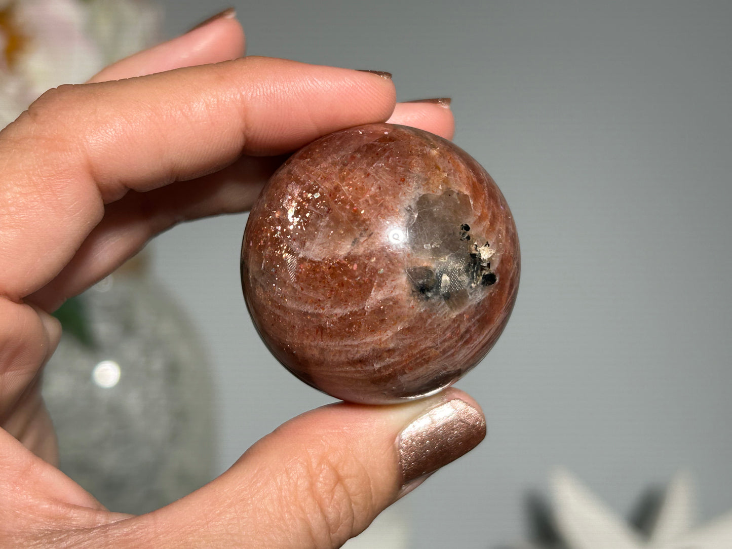 Confetti Sunstone Sphere (1.5", 35mm)