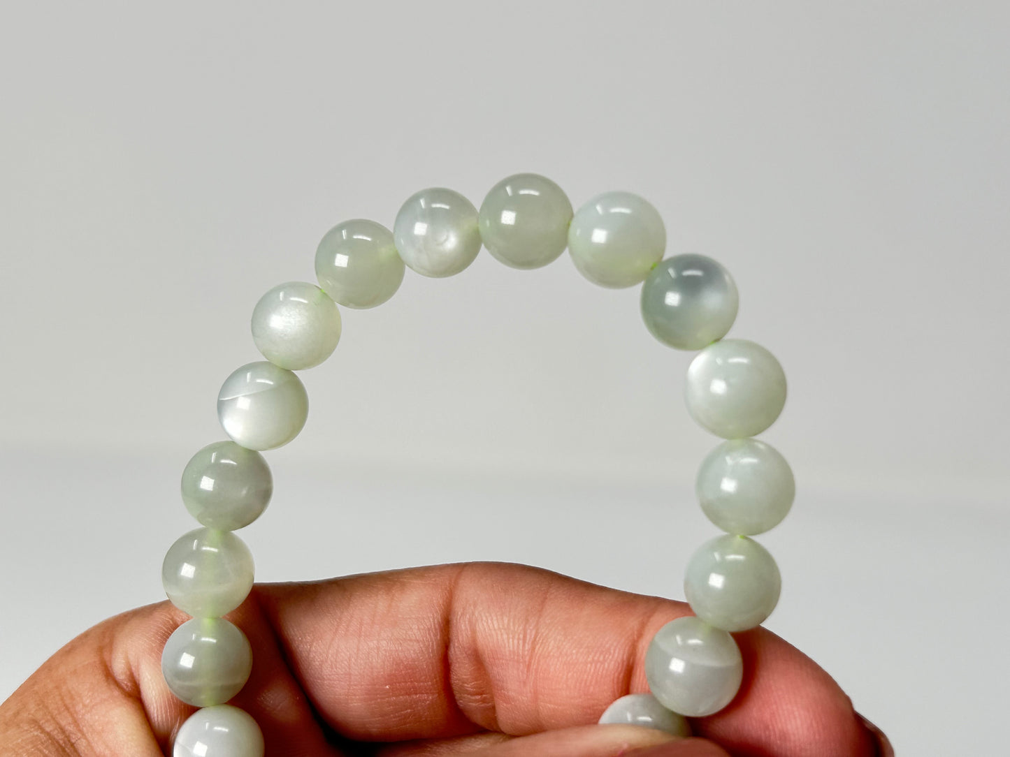 9mm Green Moonstone Bracelet