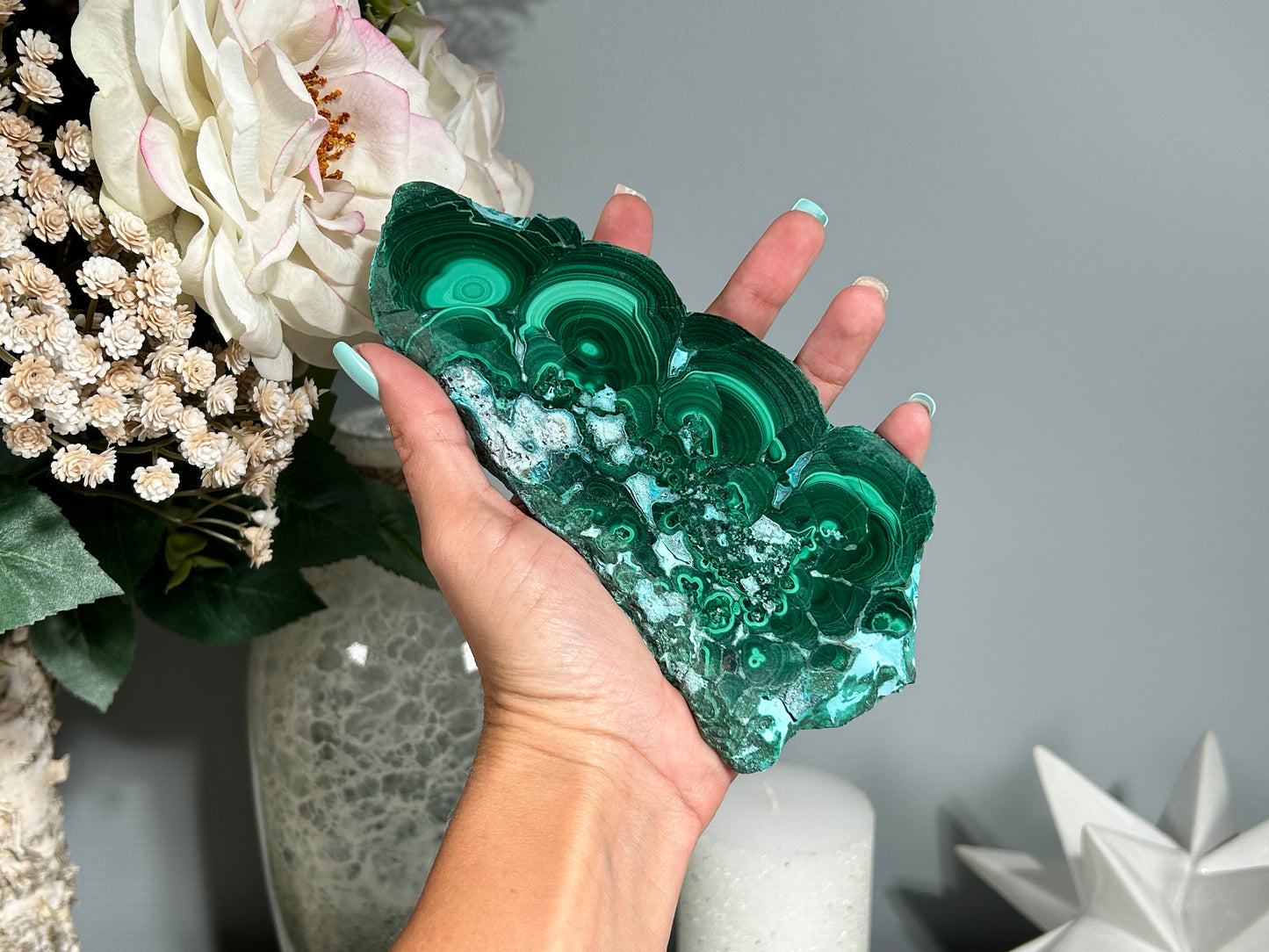 Malachite Chrysocolla Slab (6.8" 173 mm) #477