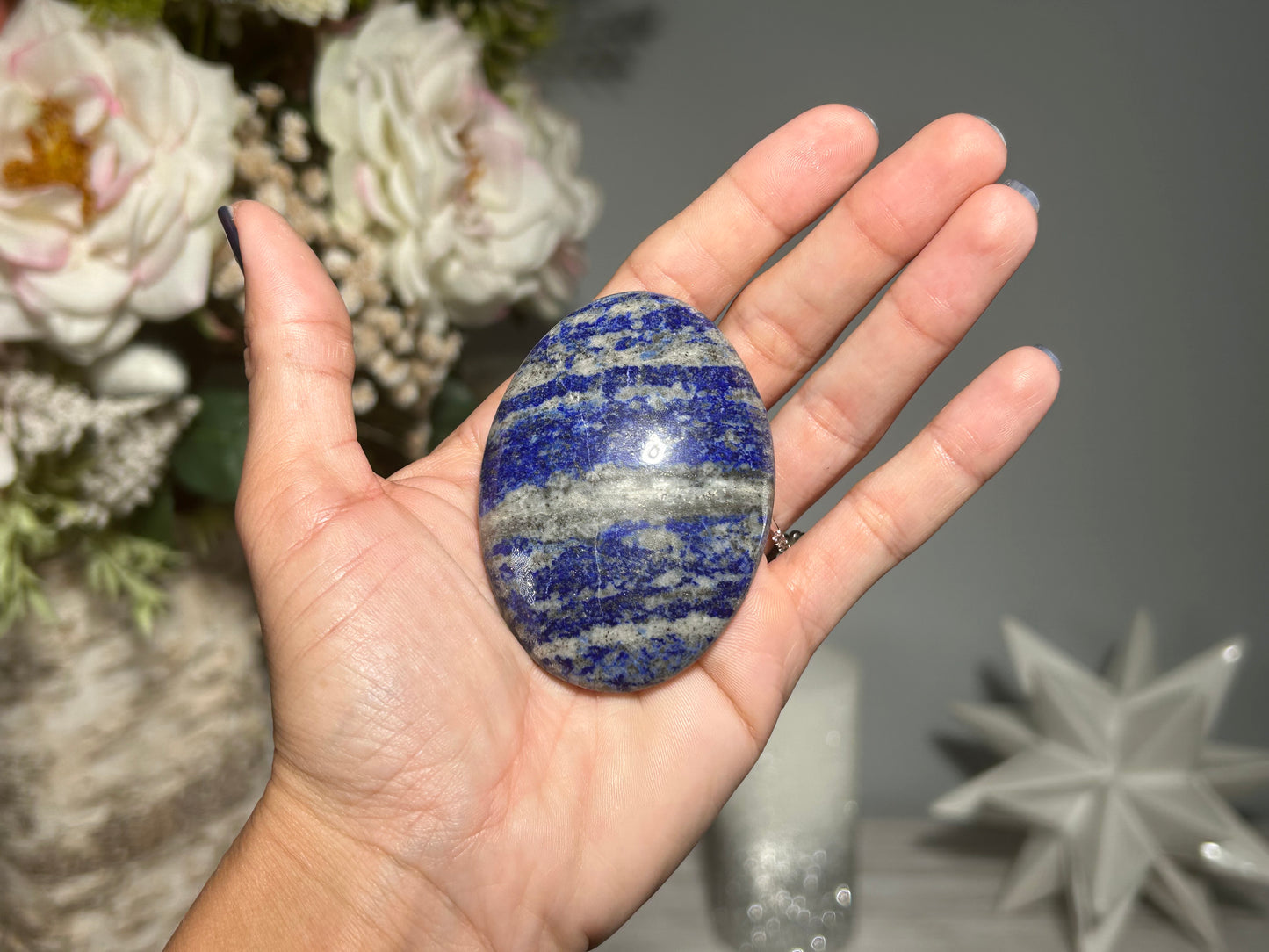 Lapis Lazuli Palm Stone (2.6", 67mm)