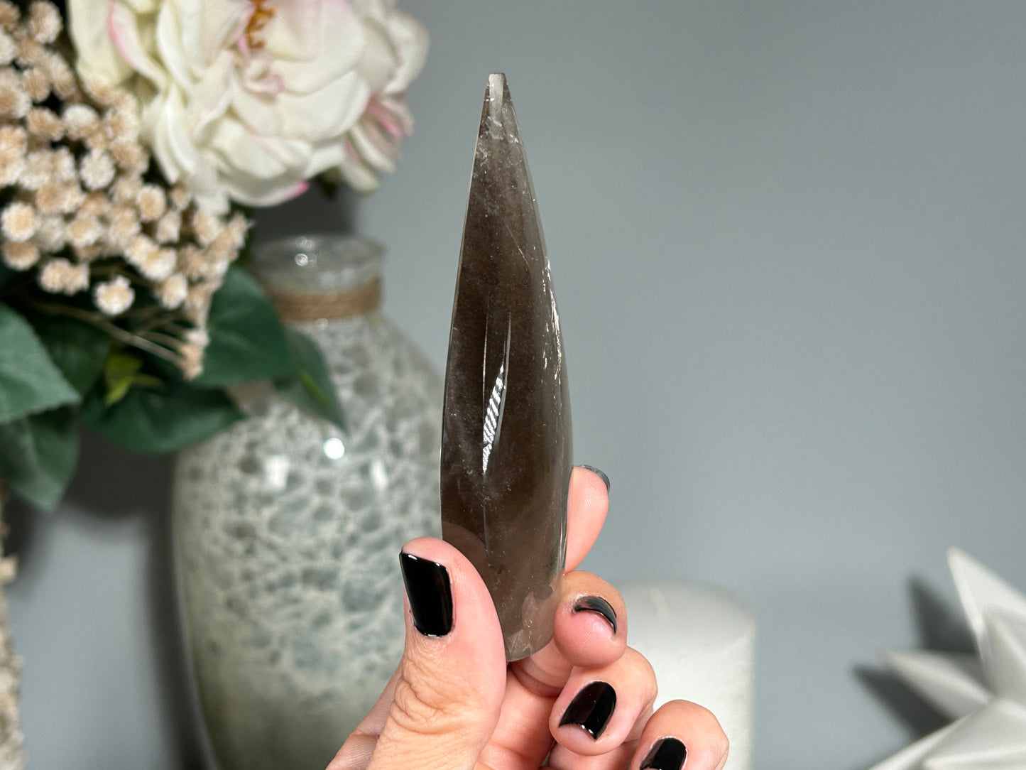 Smoky Quartz Flame (3.8", 97mm)