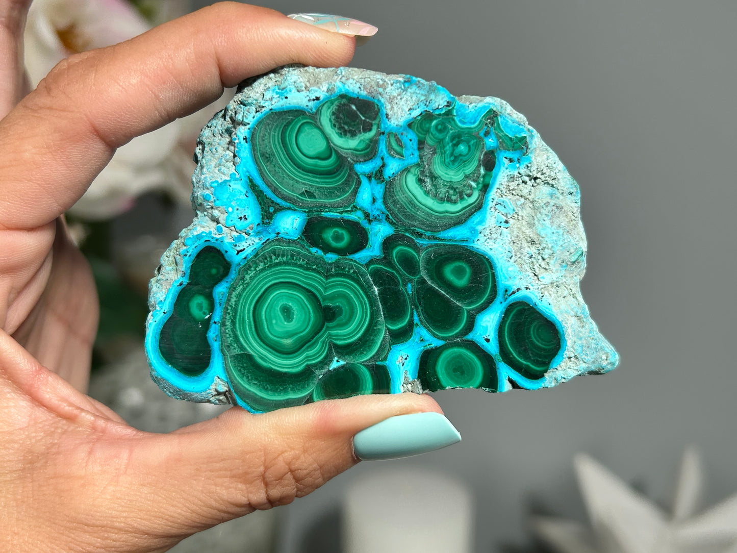 Malachite Chrysocolla Slab (3", 77mm) #131