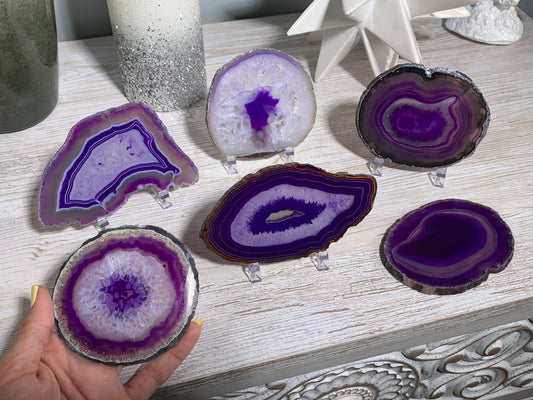 Dyed Purple Agate Slice