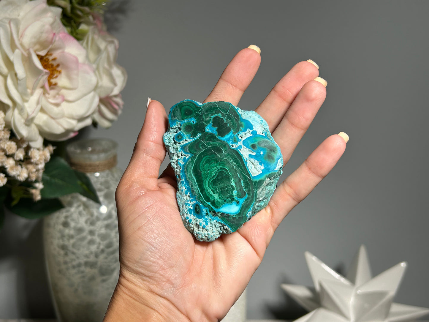 Malachite Chrysocolla Slab (3", 76mm)