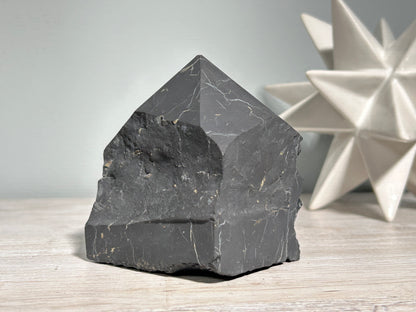 Shungite Half Raw Tower (3.9”, 100mm)