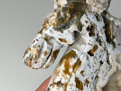 Druzy Ocean Jasper Unicorn (5", 127mm)