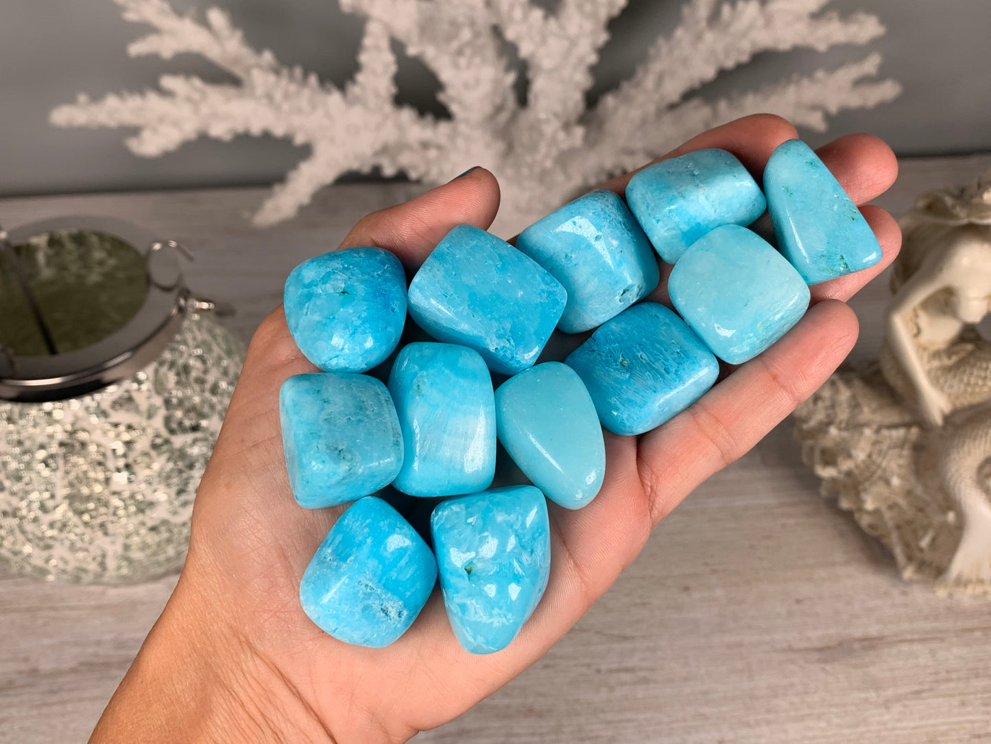 Tumbled Blue Aragonite