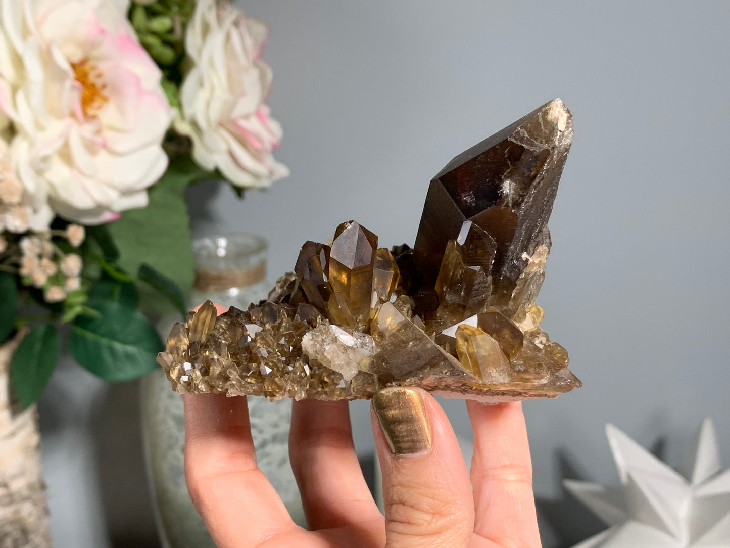 Congo Smoky Citrine Cluster (3.6", 92mm)