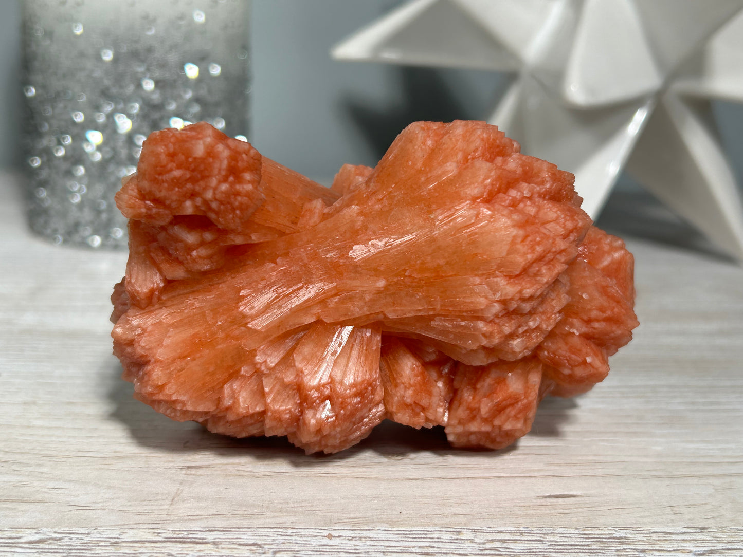 Red Stilbite Cluster (4.1", 104mm)