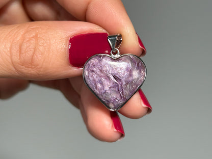 Charoite Heart Pendant