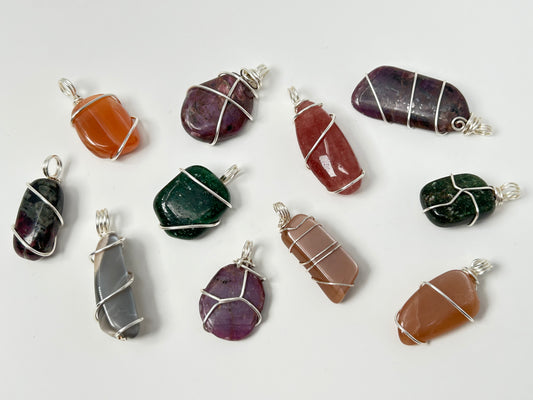 Wire Wrapped Crystal Pendants