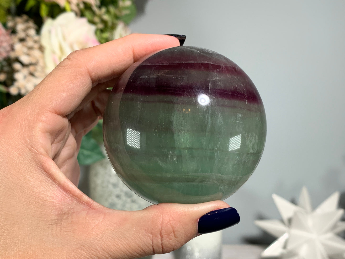 Watermelon Fluorite Sphere (2.6", 58mm)