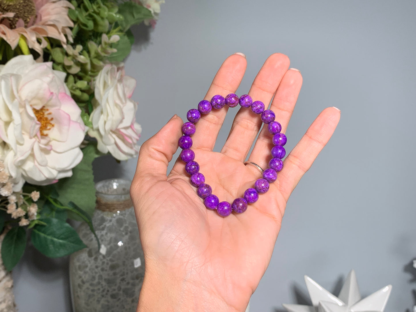 8mm Dyed Charoite Bracelet