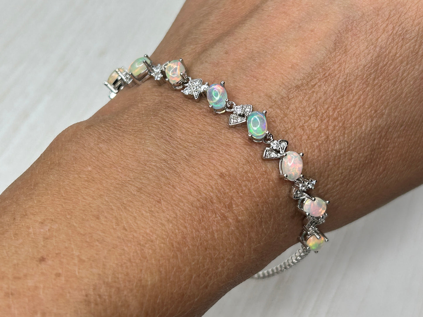 Fire Opal with Cubic Zirconia Bracelet #OVOPV