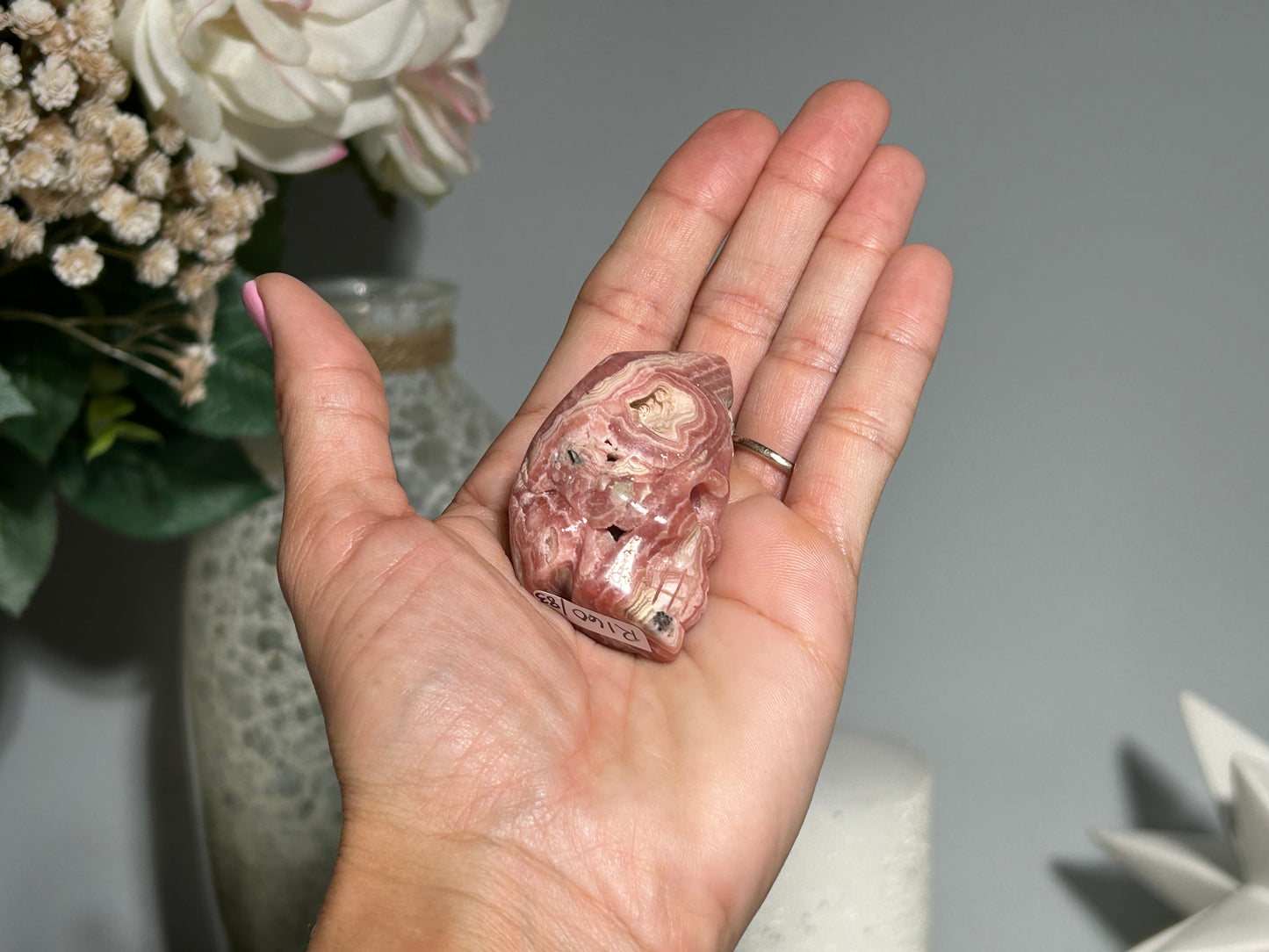 Rhodochrosite Skull (2.2", 55mm)