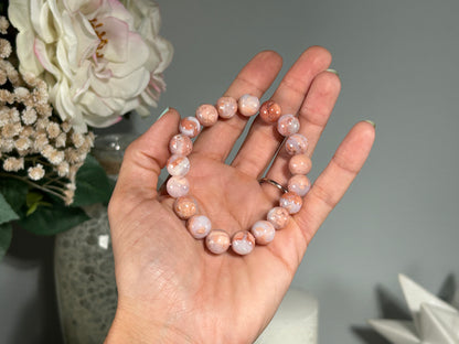 10mm Pink Agate Bracelet