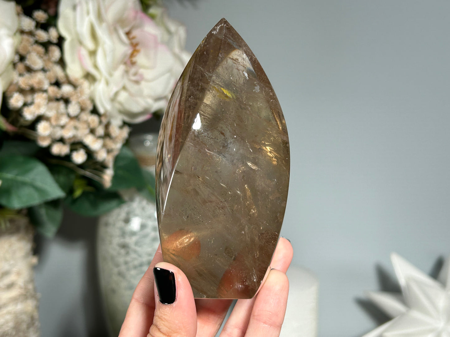 Smoky Quartz Flame (4.3", 110mm)