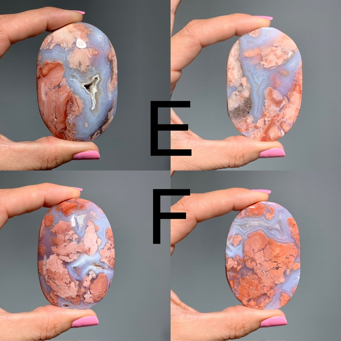 Pink Agate Palm Stone