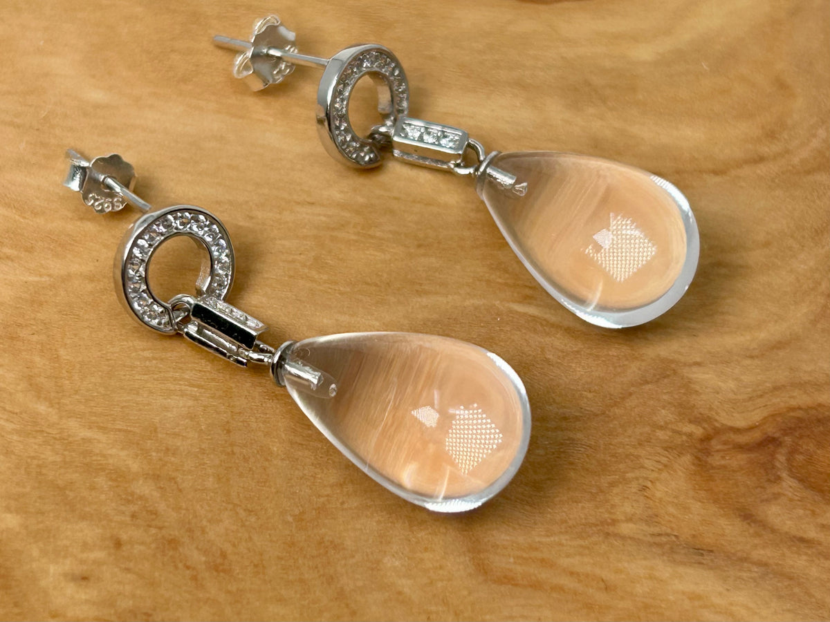 Clear Quartz Drop Earrings
