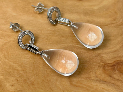 Clear Quartz Drop Earrings