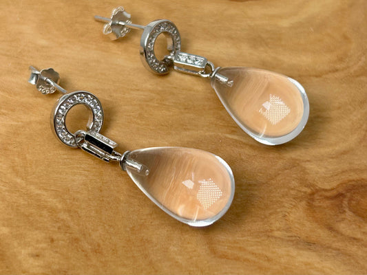 Clear Quartz Drop Earrings