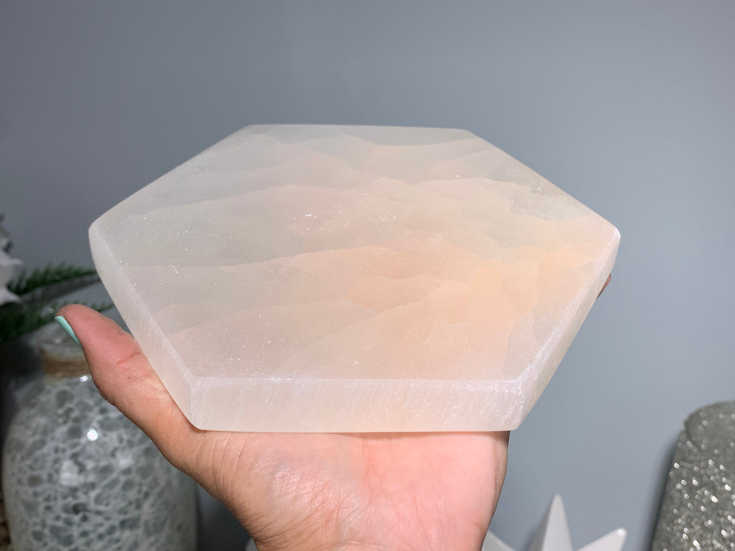 Selenite Plate (6" Hexagon)